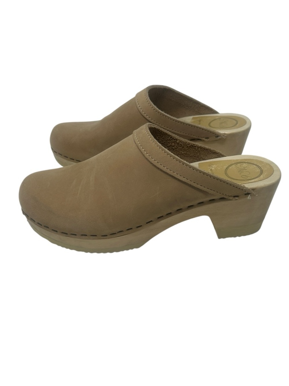 NO.6 old school mid heel clog in bone sz 38 - Picture 5 of 11